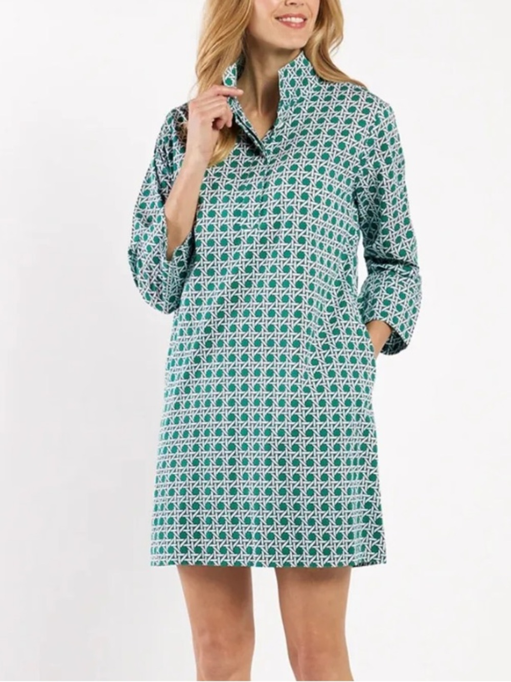 Jude Connally Helen Shift Dress Rattan Jade